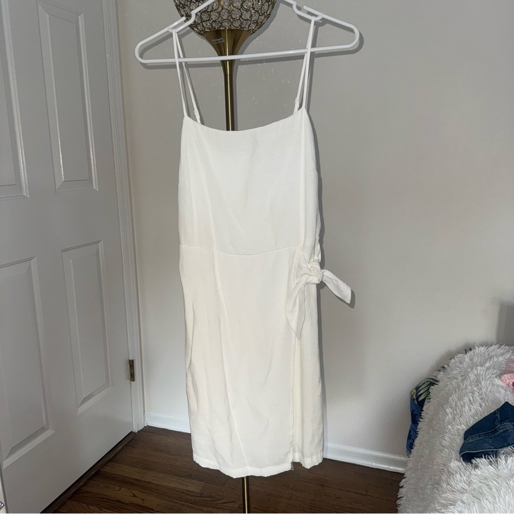 #53 Nine West white Sheath Midi Dress Spaghetti Straps